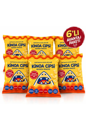 Gökova Altın Susam Yağlı Kinoa Cipsi 6'lı Avantaj Paketi - Glütensiz & Vegan (6 x 30 G)