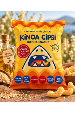 Gökova Altın Susam Yağlı Kinoa Cipsi 6'lı Avantaj Paketi - Glütensiz & Vegan (6 x 30 G)