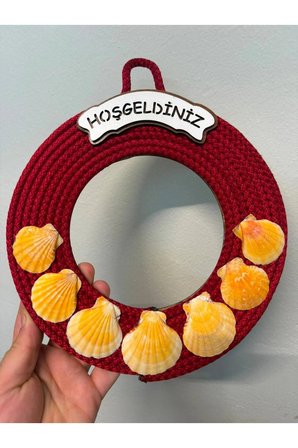 Hoşgeldiniz Kapı Süsü Örgülü Deniz Kabuklu Model