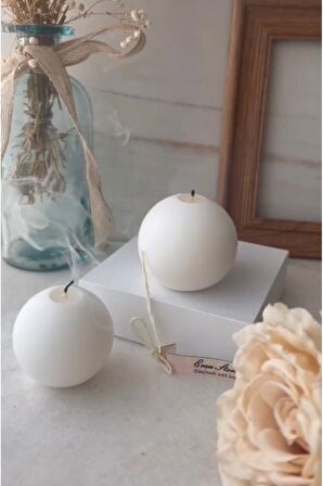 2 Adet Kokulu Yuvarlak Soya Wax Dekoratif Hediyelik Daire Mum
