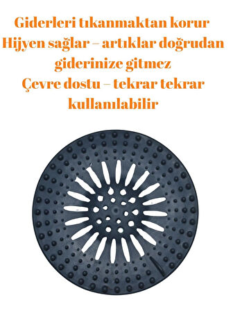 Silikon Lavabo ve Duş Gideri Süzgeci | Tıkanıklık Önleyici Gider Kapağı – Tekrar Kullanılabilir