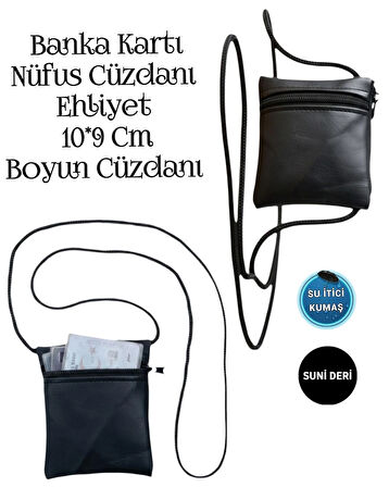 sevbags kartlık boyun cüzdanı suni deri