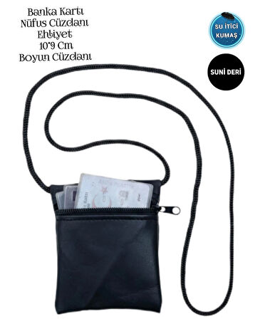 sevbags kartlık boyun cüzdanı suni deri