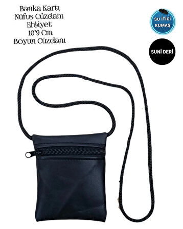 sevbags kartlık boyun cüzdanı suni deri