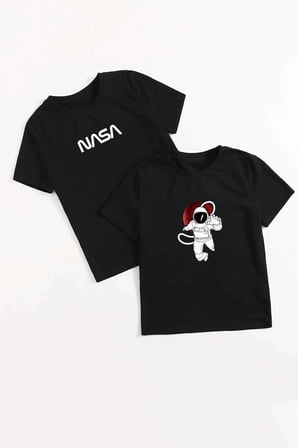 Sevgili Tshirt Çift Kombini Nasa