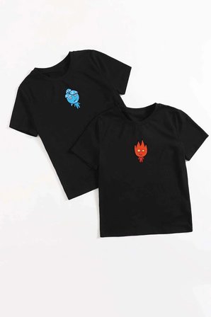 Sevgili Tshirt Çift Kombini Ateş Su Avatar