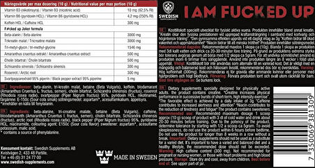SWEDISH SUPPLEMENTS PREWORKOUT I am F#CKED UP JOKER Edition
