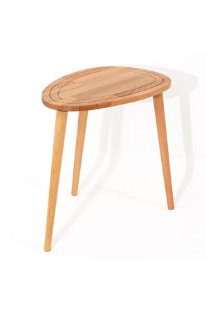 Fawdecor Sweet Naturel Masif Doğal Tekli, 2'li, 3'lü Zigon Sehpa Set, Modern Masif Yan Sehpa Tekli