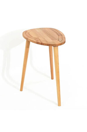 Fawdecor Sweet Naturel Masif Doğal Tekli, 2'li, 3'lü Zigon Sehpa Set, Modern Masif Yan Sehpa Tekli