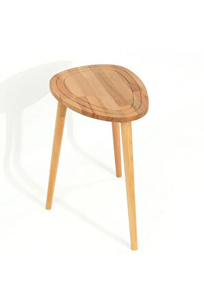 Fawdecor Sweet Naturel Masif Doğal Tekli, 2'li, 3'lü Zigon Sehpa Set, Modern Masif Yan Sehpa Tekli