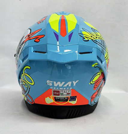 Sway SW 867 GAMER Gloss Renkli Camlı İç Güneş Vizörlü Kapalı Kask S