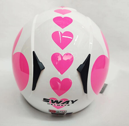 Sway 715 Heart Yarım Kask - Şefaf Vizörlü