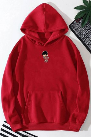 Unisex Chen Üzümlü Kekim Baskılı Bisiklet Yaka Sweatshirt