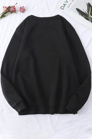 Unisex Kafadar Ayılar Baskılı Bisiklet Yaka Sweatshirt