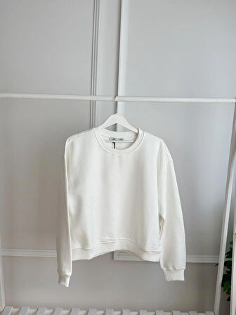 Cream Rouge Düz Bisiklet Yaka Sweatshirt SWEATSHİRT