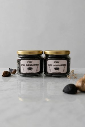 Si̇Yah Sarimsak Püresi̇&Ezmesi̇(Black Garlic Puree) İ̇̇Ki̇Li̇ Paket Net:600 Gram(2X300Gram)