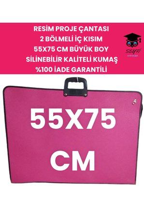 55X75 CM RESİM PROJE ÇANTASI 2 BÖLMELİ İÇ KISIM BÜYÜK BOY SİLİNEBİLİR KALİTELİ KUMAŞ %100 İADE