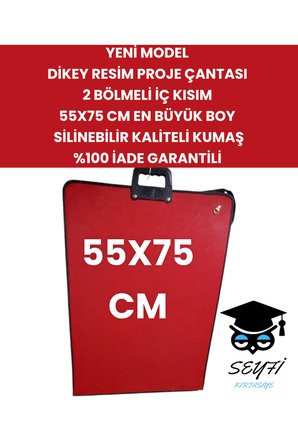 55X75 CM DİKEY RESİM PROJE ÇANTASI 2 BÖLMELİ İÇ KISIM EN BÜYÜK BOY SİLİNEBİLİR KALİTELİ KUMAŞ