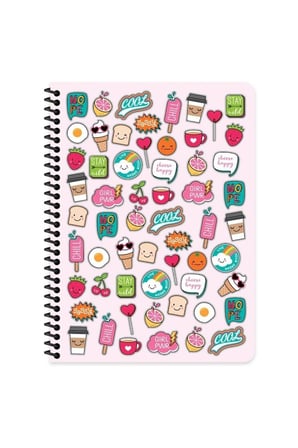 ÇİZGİLİ 16x22 CM 80 YAPRAK PLASTİK KAPAK TELLİ DEFTER 60 GRAM BEYAZ SAYFA