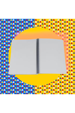 16x22 Cm 80 Yaprak Çizgisiz Plastik Kapak Telli Defter 60 Gram Beyaz Sayfa