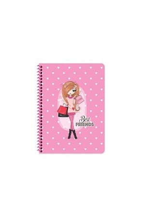 15x21 Cm Çizgisiz 60 Yaprak Telli Defter Karton Kapak 60 Gr Beyaz Sayfa Best Friends