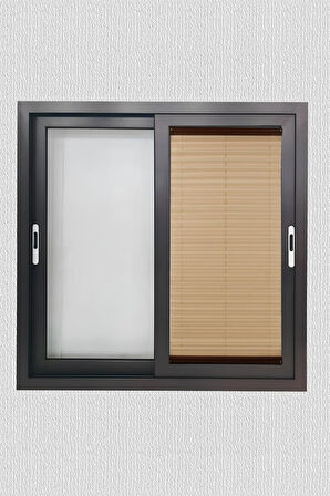 Toz Tutmaz Sütlü Kahve Plise Perde Antibakteriyel - Cam Balkon & PVC Pencere Plise Perde Modelleri