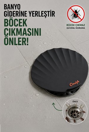 Siyah Deniz kabuğu Silikon Lavabo Gider Kapağı Koku Önleyici Gider Tıkacı Banyo Mutfak 15 cm