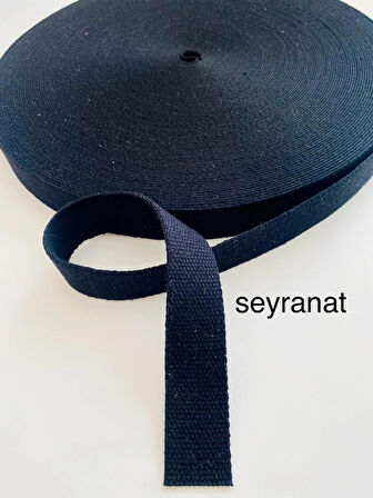 Siyah Renk Şerit Kolon Dar Dokuma 3 cm 3 Metre Çanta Askısı Sapı