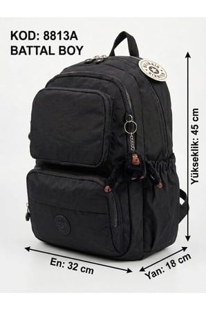 Battal Boy Unisex Çok Bölmeli Su İtici Kumaş Özellikli Okul Çanta