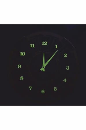 Fosforlu Mdf Kemençe Ahşap Analog Duvar Saati