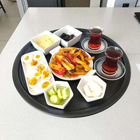 Paslanmaz Çelik Yer Sofrası 45 cm Sofra Yemek Tepsisi Kahvaltı Tepsisi