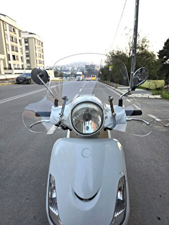 MOTOCAM SYM Fiddle 2 3 4 Ön Cam 2009-2023 Model 53cm Şeffaf Renkli Elcikli APARAT GÖNDERİLMEYECEK