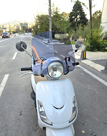 MOTOCAM SYM Fiddle 2 3 4 Ön Cam 2009-2023 Model 44cm Füme Renkli APARAT GÖNDERİLMEYECEK