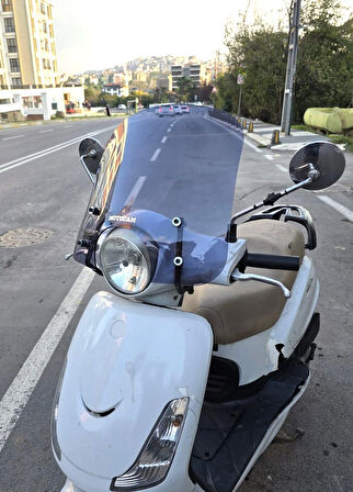 MOTOCAM SYM Fiddle 2 3 4 Ön Cam 2009-2023 Model 44cm Füme Renkli APARAT GÖNDERİLMEYECEK