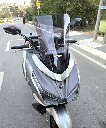 MOTOCAM Sym JET 14 EVO 200 PLUS Siperlik Ön Cam 2023-2025 Model 45cm Füme Renkli 4mm