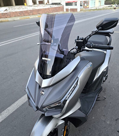 MOTOCAM Sym JET 14 EVO 200 PLUS Siperlik Ön Cam 2023-2025 Model 45cm Füme Renkli 4mm