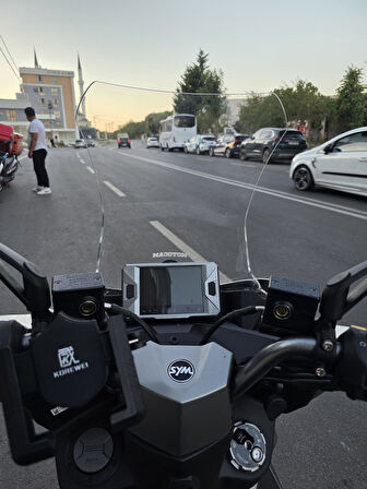 MOTOCAM Sym JET 14 EVO 200 PLUS Siperlik Ön Cam 2023-2025 Model 45cm Şeffaf Renkli 4mm