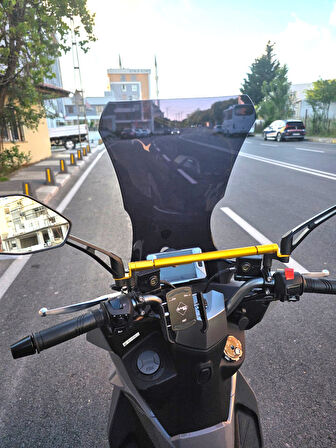 MOTOCAM Sym JET 14 EVO 200 PLUS Siperlik Ön Cam 2023-2025 Model 58cm Siyah Renkli 4mm