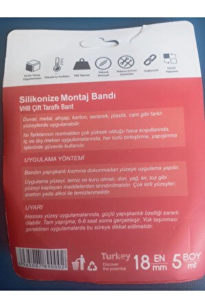 Kırmızı Çift Raflı Silikon Bant