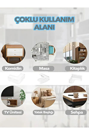 Beyaz Masa Köşe Koruyucu.şeffaf