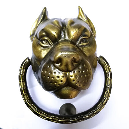 Büyük Pitbull Kapı Tokmağı Pirinç Döküm