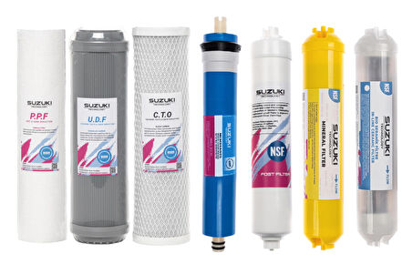 10 Inç Açık Kasa Su Arıtma Cihazı Tam Set (7 Filtre) Mineral Ve Detoks Filtre Ilaveli