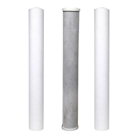 Su Arıtma 20 Inch 5 Micron Tortu + B. Aktif Karbon + Tortu Filtre 456214963