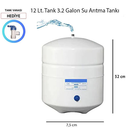 12 Lt. Tank 3.2 Galon Su Arıtma Tankı