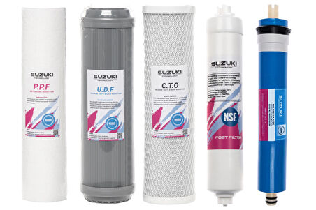 10 Inç Açık Kasa Su Arıtma Cihazı Tam Set (6 Filtre) Mineral Filtre Ilaveli