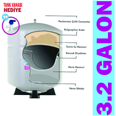 SUZUKI TECHNOLOGY, 12 Litre 3.2 Galon Metal Su Arıtma Tankı 