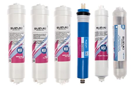 12 İnç Kapalı Kasa Su Arıtma Cihazı Tam Set (6 Filtre) Detoks Filtre
