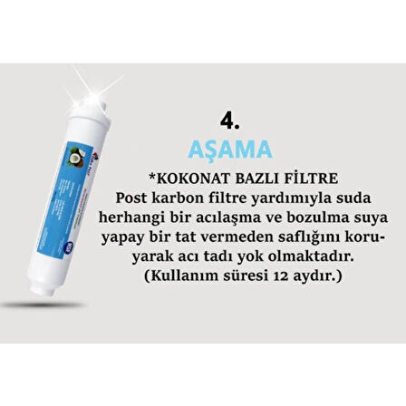 Reverse Osmosis Tezgahaltı Su Arıma Cihazı Tatlandırıcı Son Karbon Filtre 2'li