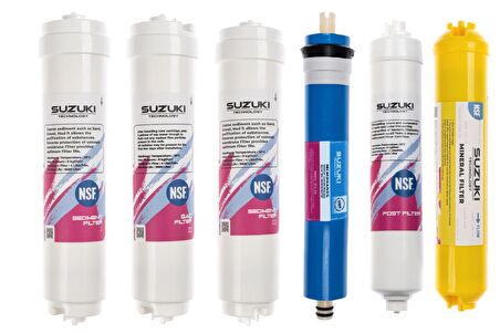 12 İnç Kapalı Kasa Su Arıtma Cihazı Tam Set (6 Filtre) Mineral Filtre İlaveli