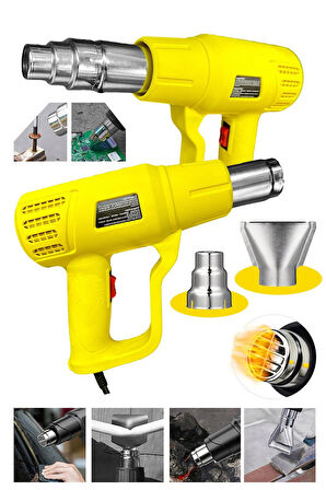 Alman Seri 4500 Watt Pro Darbeye Dayanıklı Bakır Sargılı Rezistans 2 kademeli Sıcak Hava Tabancası 